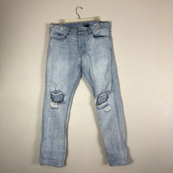 Denim Jeans Pants Distressed Mens Size 36x32 - Picture 1 of 7